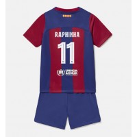Koszulka piłkarska Barcelona Raphinha Belloli #11 Strój Domowy dla dzieci 2023-24 tanio Krótki Rękaw (+ Krótkie spodenki)